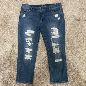 Curvy cropped boyfriend jeans stretch sz 14